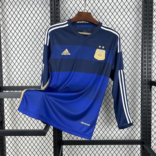 Camisa Argentina 2014 Fora Long Sleeves Retrô