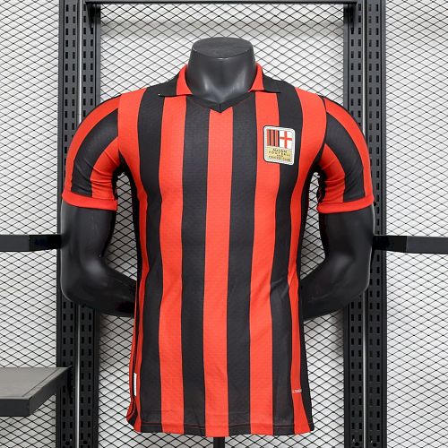 Camisa AC Milan 24/25 125th Aniversário Edition Retrô Versão Jogador