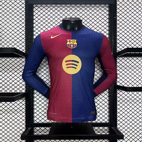 Camisa Barcelona 24/25 Casa Long Sleeves Versão Jogador