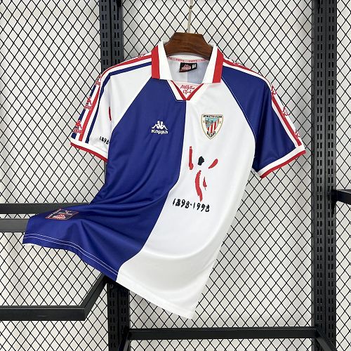 Camisa Athletic Bilbao 1997-98 Fora Sponsors Retrô
