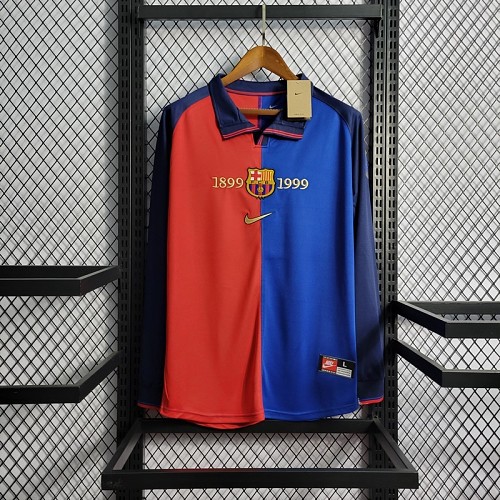 Camisa Barcelona 1999 100th Aniversário Edition Long Sleeves Retrô
