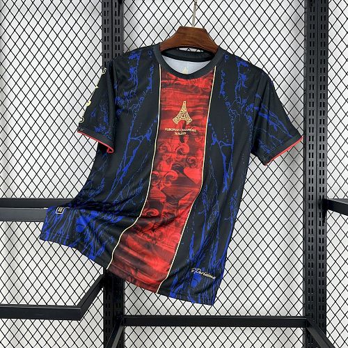 Camisa PSG 25/26 CAMPEONES DE EUROPA Red and blue