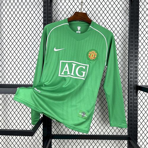 Camisa Manchester United 07/08 Green Goleiro Long Sleeves Retrô