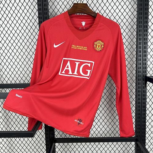 Camisa Manchester United 07/08 Casa Long Sleeves Retrô