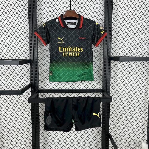 Kit Infantil AC Milan 25/26 Co-Branded Black Edition