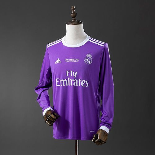 Camisa Real Madrid Fora 2016/17 Long Sleeves Retrô