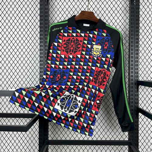 Camisa Argentina 1990 Goleiro Manga Longa Retrô