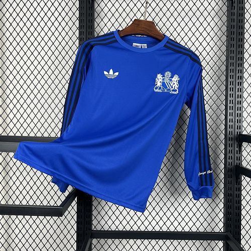 Camisa Manchester United 24/25 Joint Edition Blue Long Sleeves Retrô