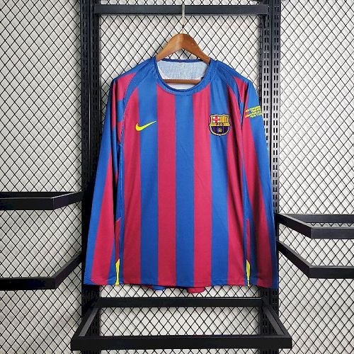Camisa Barcelona 05/06 Casa UCL Edition Long Sleeves Retrô