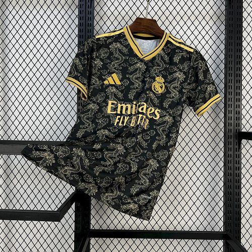 Camisa Real Madrid 25/26 Black Golden Dragon Edition