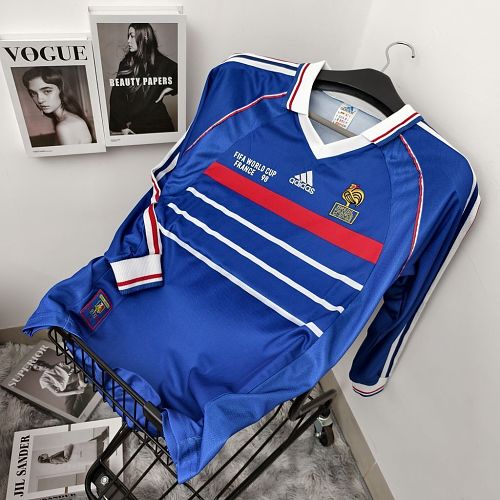 Camisa Top 1:1 France Casa 1998 Long Sleeves Retrô