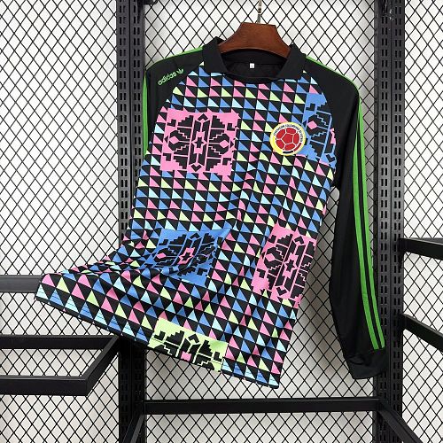 Camisa Colômbia 1990 Goleiro Manga Longa Retrô