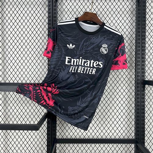 Camisa Real Madrid 24/25 Black Red Dragon