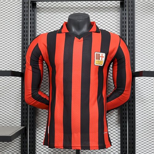Camisa AC Milan 24/25 125th Aniversário Edition Retrô Long Sleeves Versão Jogador