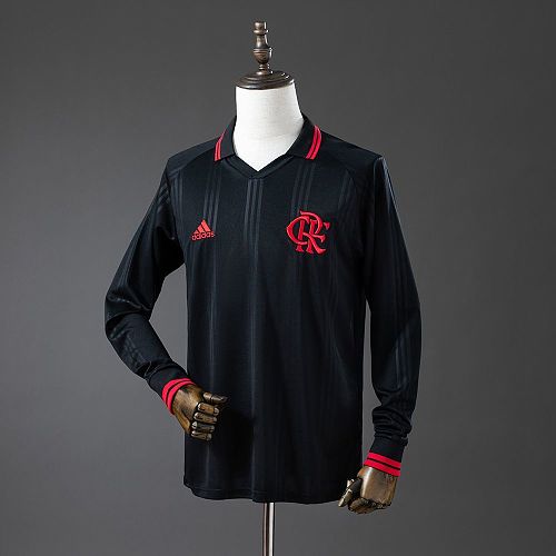 Camisa Flamengo 2019/20 Black Manga Longa Retrô