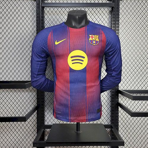 Camisa Barcelona 25/26 Casa Long Sleeves Versão Jogador