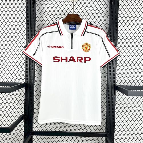 Camisa Manchester United 1998-99 White Retrô