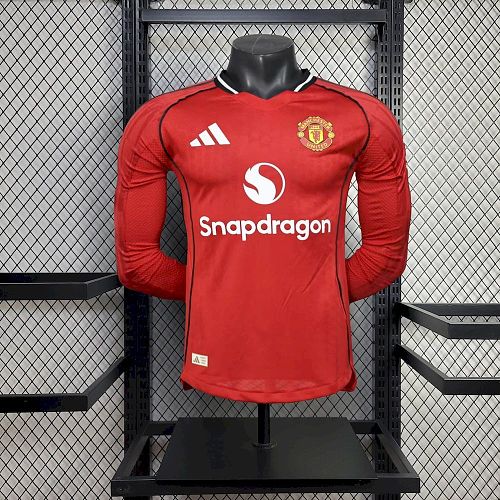 Camisa Manchester United 25/26 Casa Manga Longa Versão Jogador