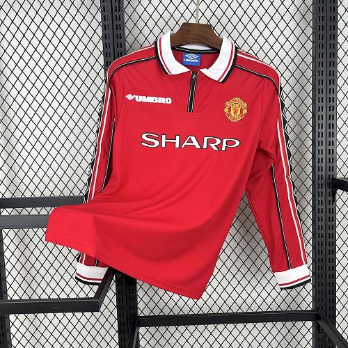 Camisa Manchester United 1998-99 Casa Long Sleeves Retrô