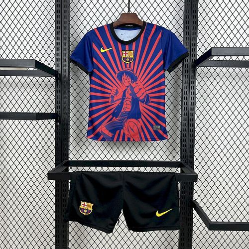 Kit Infantil Barcelona 25/26 ワンピース-モンキーDルフィ