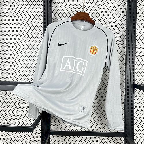 Camisa Top 1:1 Manchester United 07/08 Grey Goalkeepe Long Sleeves Retrô
