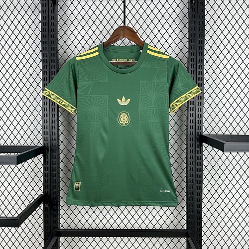 Camisa México 2025 Gold- Green Feminina