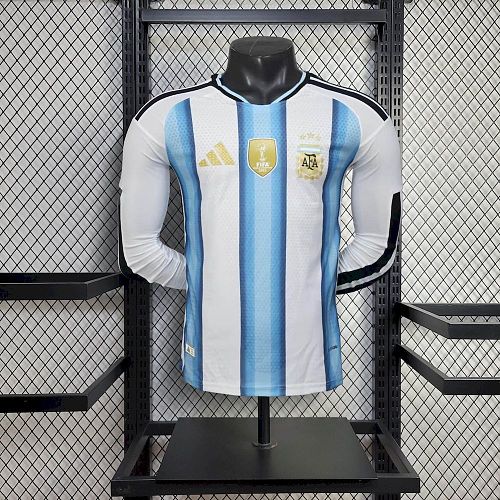 Camisa Argentina 2026 Copa do Mundo Casa Manga Longa Versão Jogador