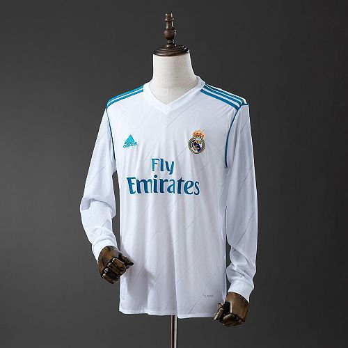 Camisa Real Madrid Casa 2017/18 Long Sleeves Retrô