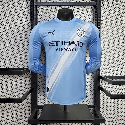 Camisa Manchester City 25/26 Casa Manga Longa Versão Jogador