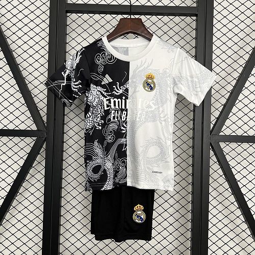Kit Infantil Real Madrid 2025/26 Especial Edition Black + White Size 16/28