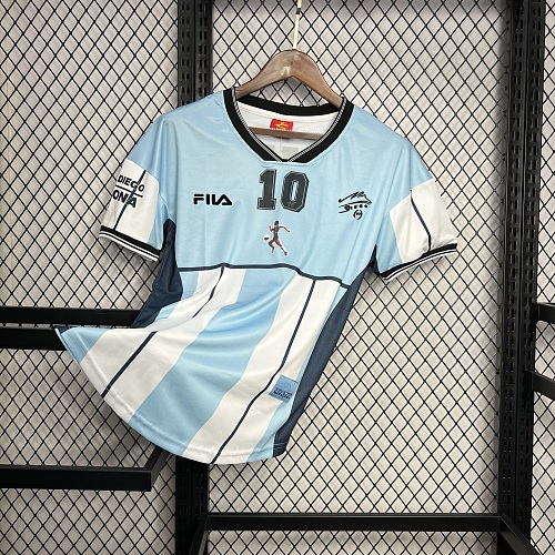 Camisa Argentina 2001 Diego Maradona Testimonial Retrô