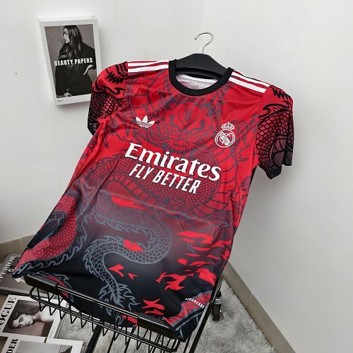 Camisa Real Madrid 2024/25 Red and black dragon Soccer jerseys