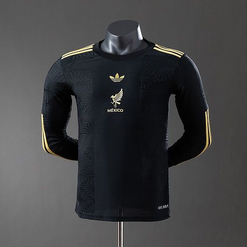 Camisa México 25/26 Especial Edition Black Manga Longa Versão Jogador