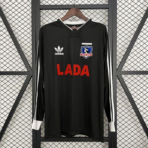 Camisa Colo Colo 1991 black Manga Longa Retrô