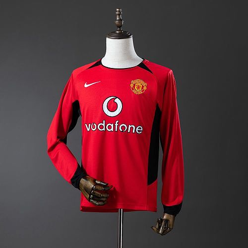Camisa Manchester United Casa 2002/04 Long Sleeves Retrô